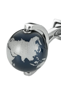 أزرار أكمام مونت بلانك من الفولاذ والألومنيوم باللون الأزرق