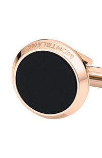 أزرار أكمام مونت بلانك دائرية من الفولاذ المطلي بطبقة من العقيق الأحمر