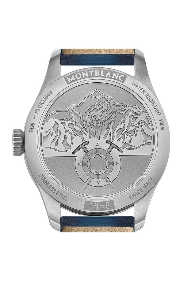 ساعة مونت بلانك 1858 أوتوماتيكية بمينا زرقاء