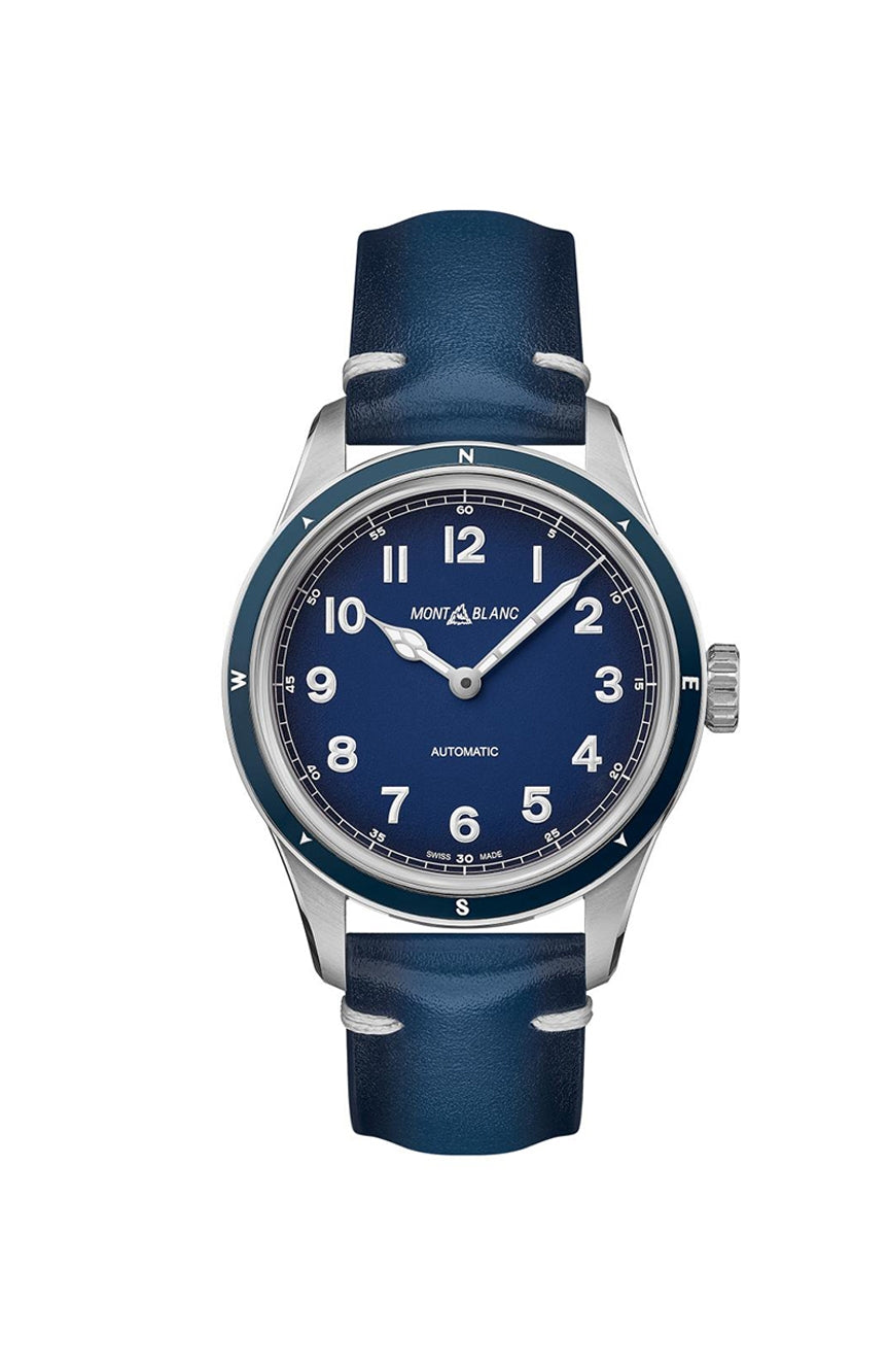 ساعة مونت بلانك 1858 أوتوماتيكية بمينا زرقاء