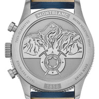 ساعة مونت بلانك 1858 كرونوغراف أوتوماتيكية بمينا زرقاء