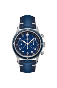 ساعة مونت بلانك 1858 كرونوغراف أوتوماتيكية بمينا زرقاء