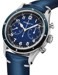 ساعة مونت بلانك 1858 كرونوغراف أوتوماتيكية بمينا زرقاء