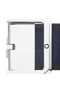 حزام جلدي قابل للعكس من مونت بلانك أزرق/أسود مقاس 35 مم