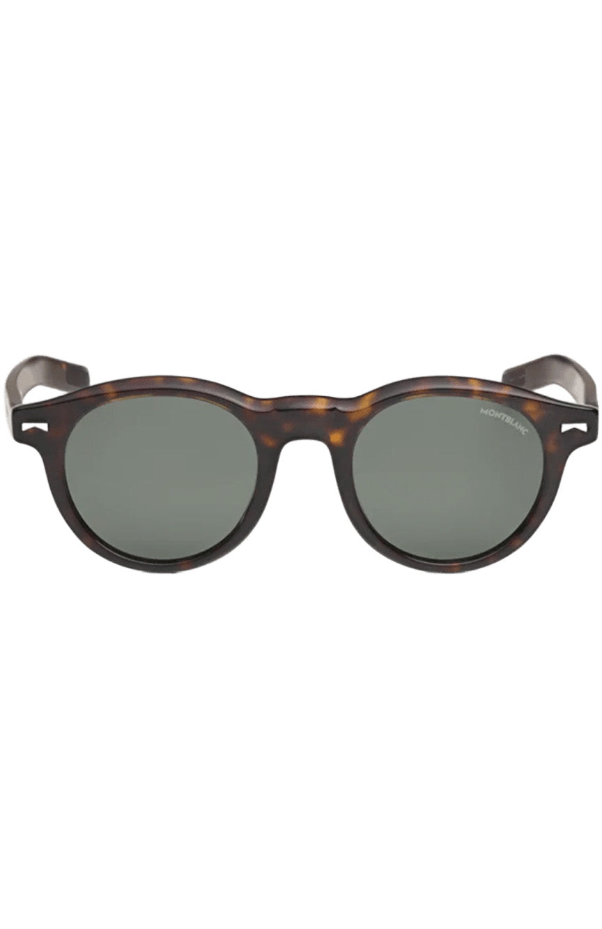 نظارة شمسية مون بلان دائرية بإطار أسيتات ملون باللون الهافانا