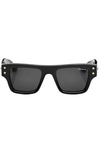 نظارة شمسية مونت بلانك مستطيلة الشكل بإطار أسيتات أسود اللون