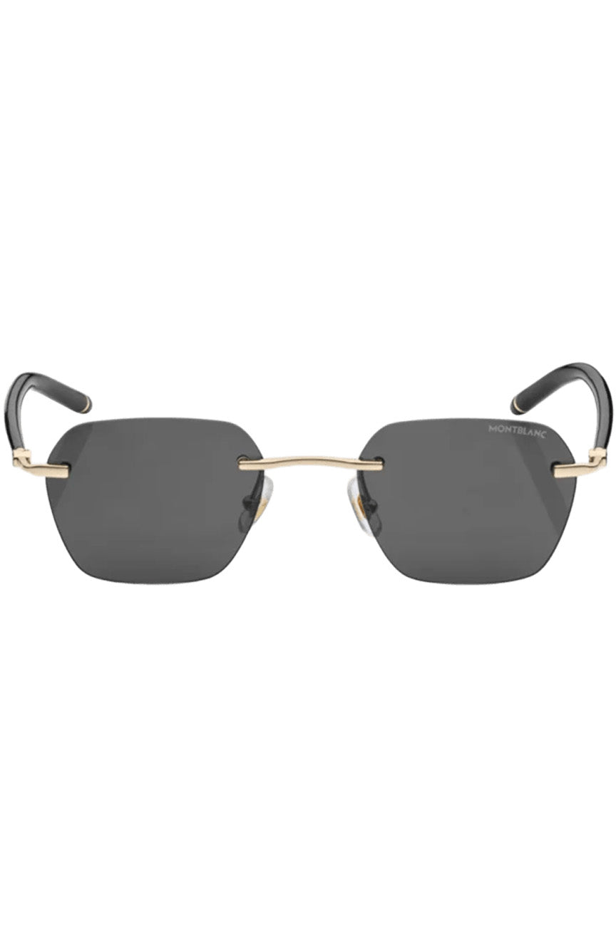 نظارة شمسية مونت بلانك مربعة بإطار ذهبي ملون