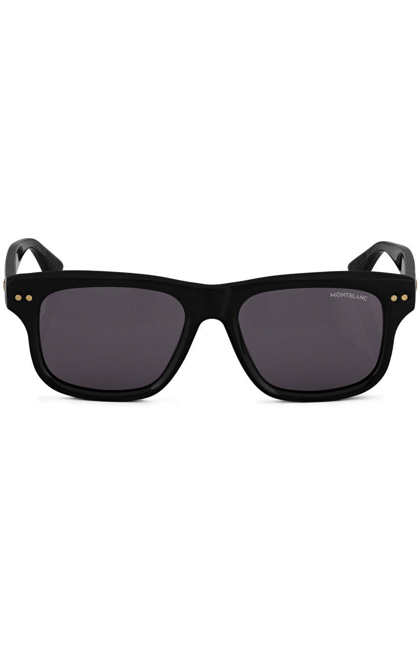 نظارة شمسية مونت بلانك مستطيلة بإطار أسود