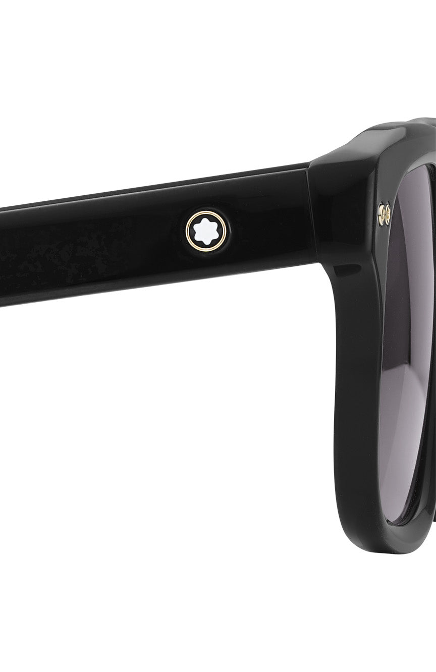نظارة شمسية مونت بلانك مستطيلة بإطار أسود