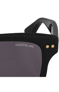 نظارة شمسية مونت بلانك مستطيلة بإطار أسود