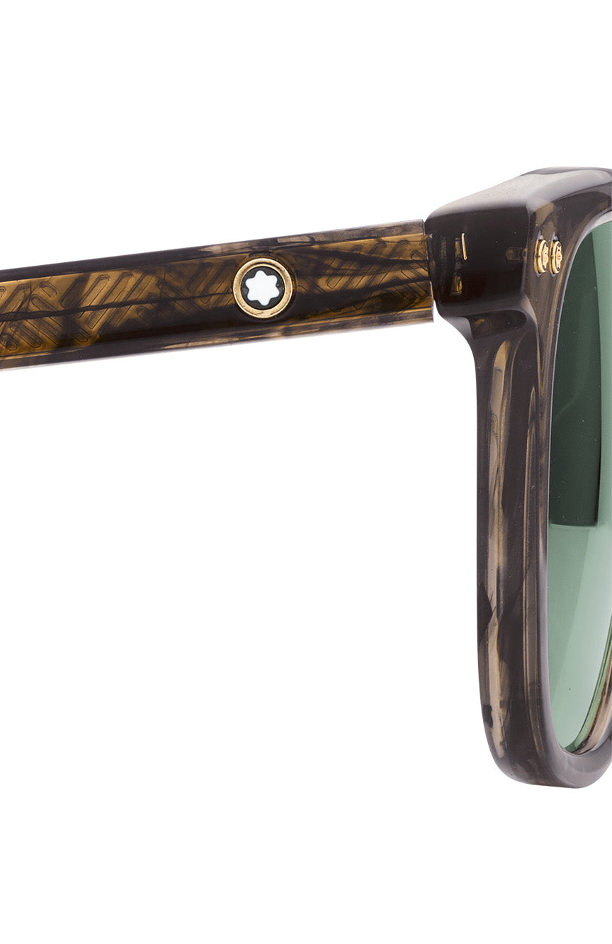 نظارة شمسية مون بلان بإطار بني دائري