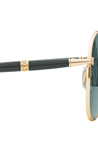 نظارة شمسية مون بلان مربعة بإطار ذهبي ملون