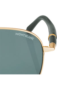 نظارة شمسية مون بلان مربعة بإطار ذهبي ملون