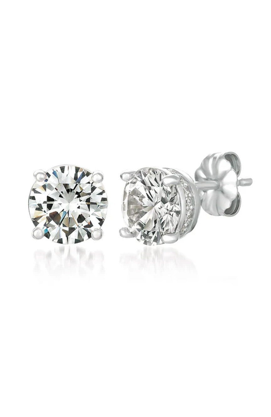 Crislu Royal Brilliant Cut Stud Earrings Finished In Pure Platinum