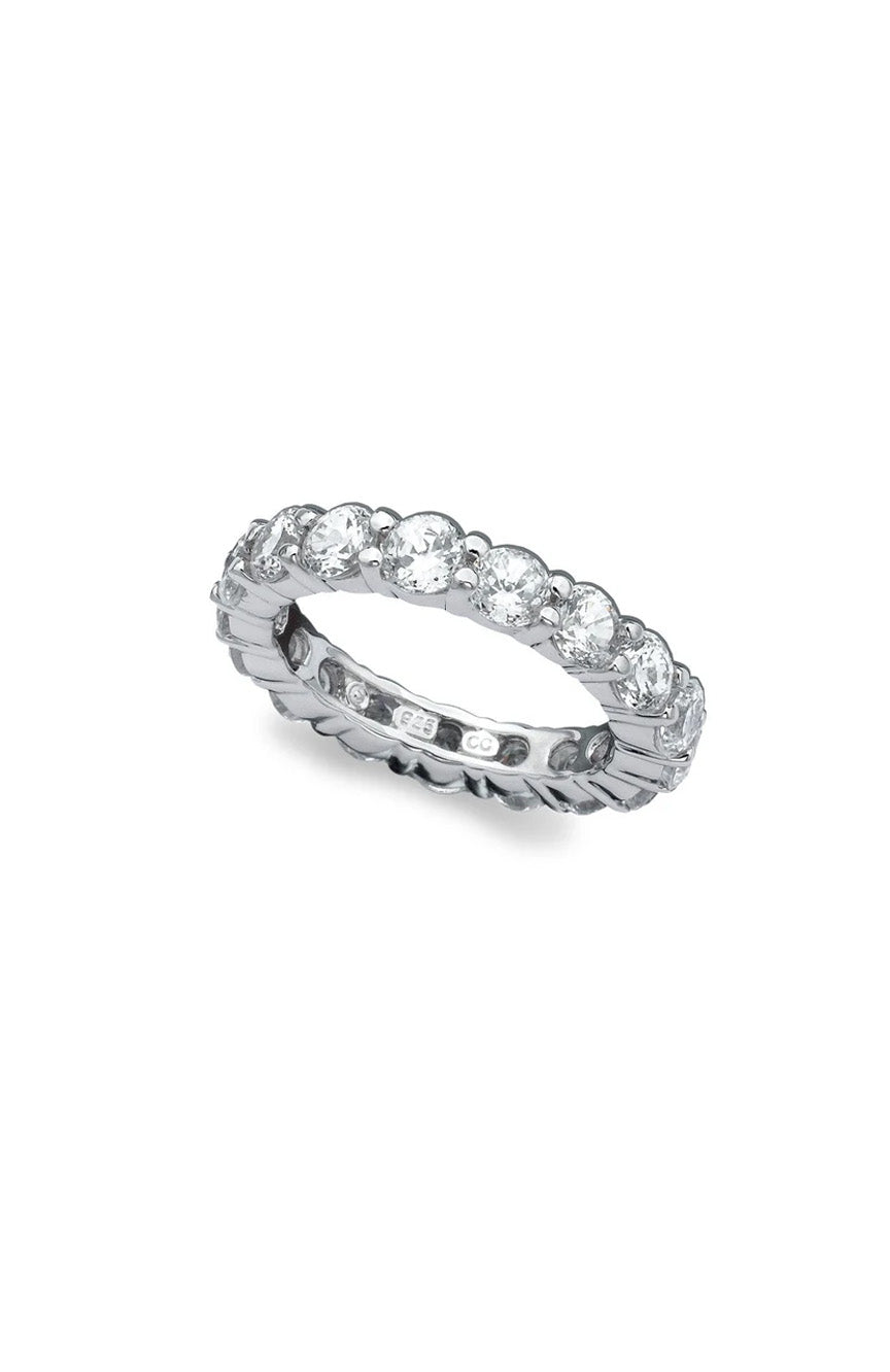 Crislu Brilliant Round Cut Eternity Band - 3.75 Mm - Finished In Pure Platinum