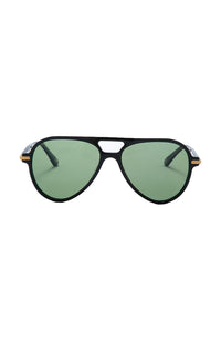 Bentley Black Acetate-Titanium-Gold Plated-Green Lens