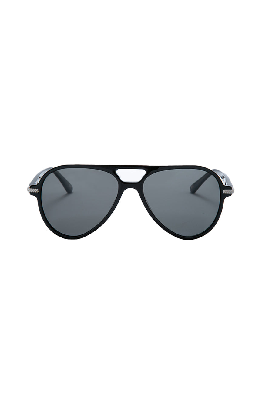 Bentley Black Acetate-Titanium-Palladium Plated-Grey Lens