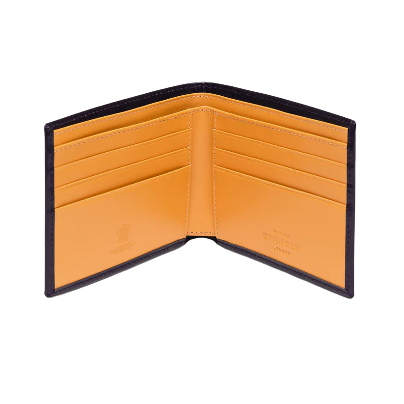Ettinger Bridle Hide Billfold Wallet W. 6 C/C Navy/London Tan