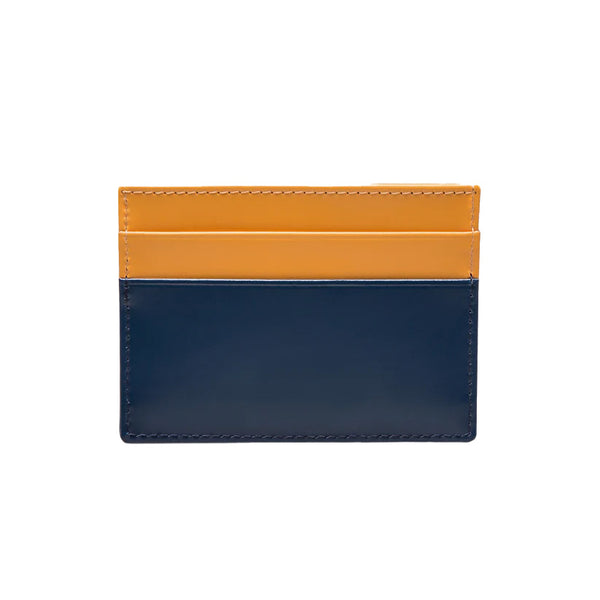 Ettinger Bridle Hide Flat Credit Card Case Petrol Blue/London Tan