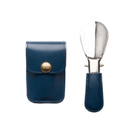 Ettinger Bridle Hide Travel Shoe Horn Petrol Blue/Silver