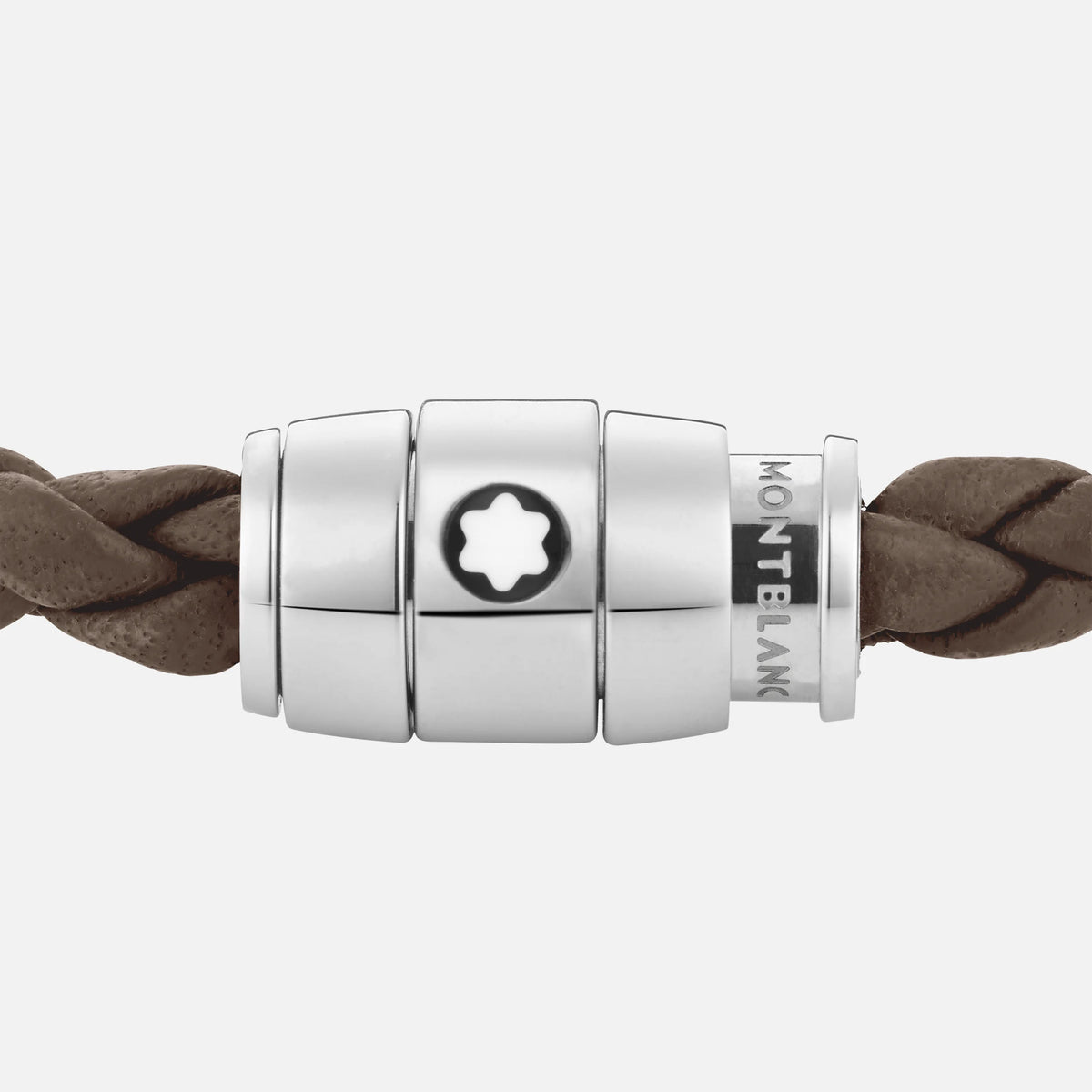 Montblanc Bracelet Steel 3 rings Meisterstuck collection in mastic leather