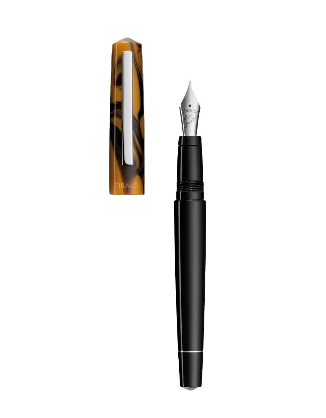 Tibaldi Chrome Yellow Resin Fountain Pen With Stainless Steel Trim BB Nib
