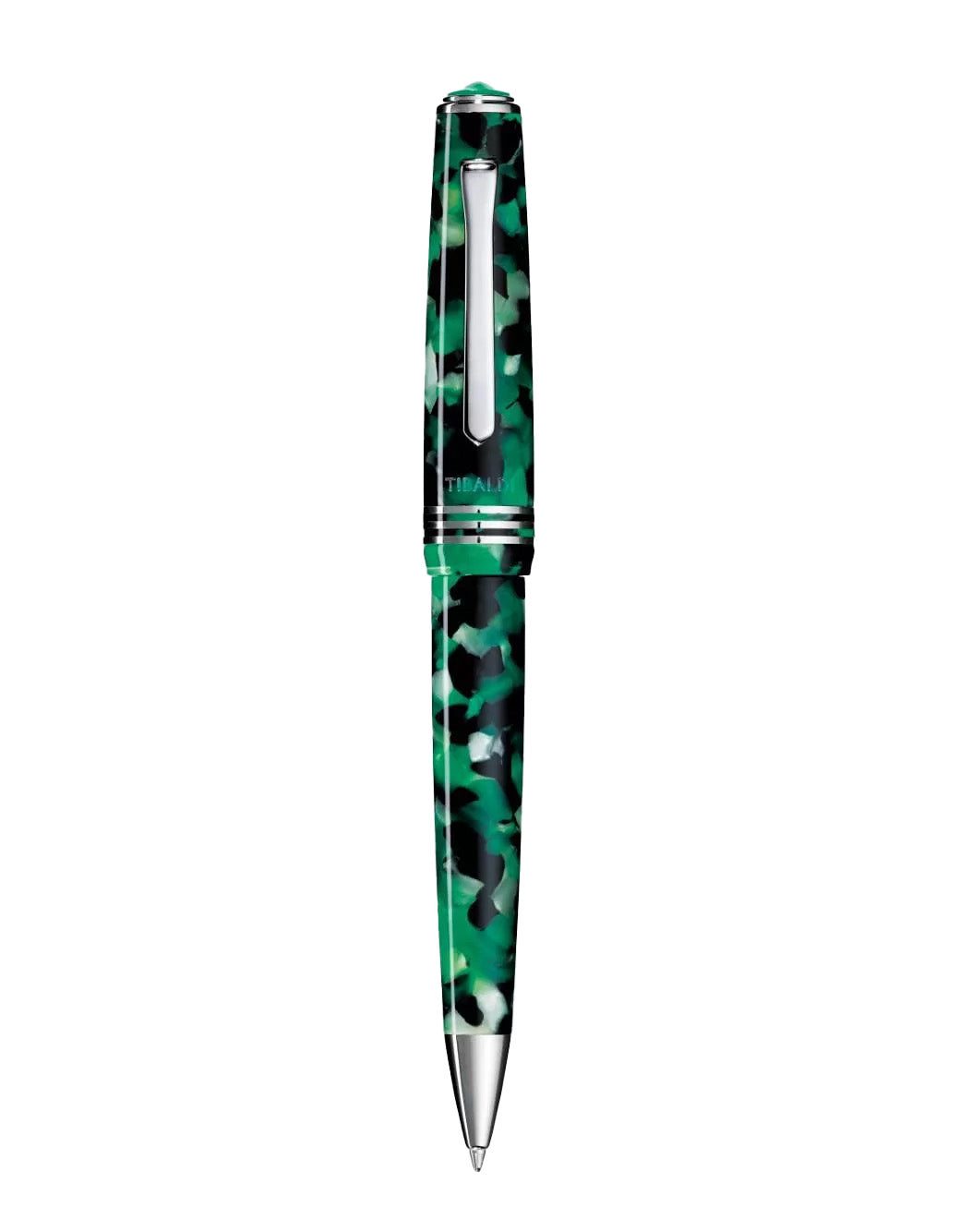 Tibaldi Emerald Green  Resin Ballpoint Pen With Palladium Trim