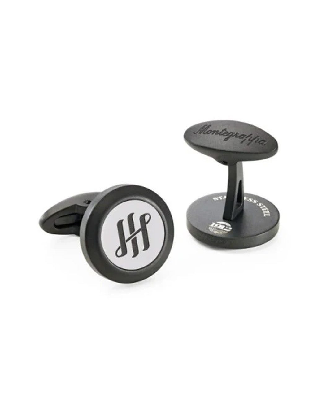 Montegrappa Classico "Ambigram" Cufflinks, IP Black & Steel