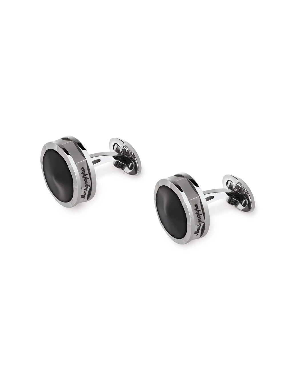 Montegrappa NeroUno Cufflinks, Steel, Resin Inlay