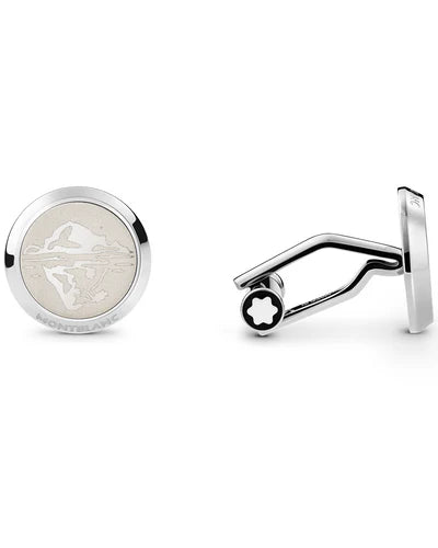 أزرار أكمام مونت بلانك 1858 آيسد سي الفولاذية