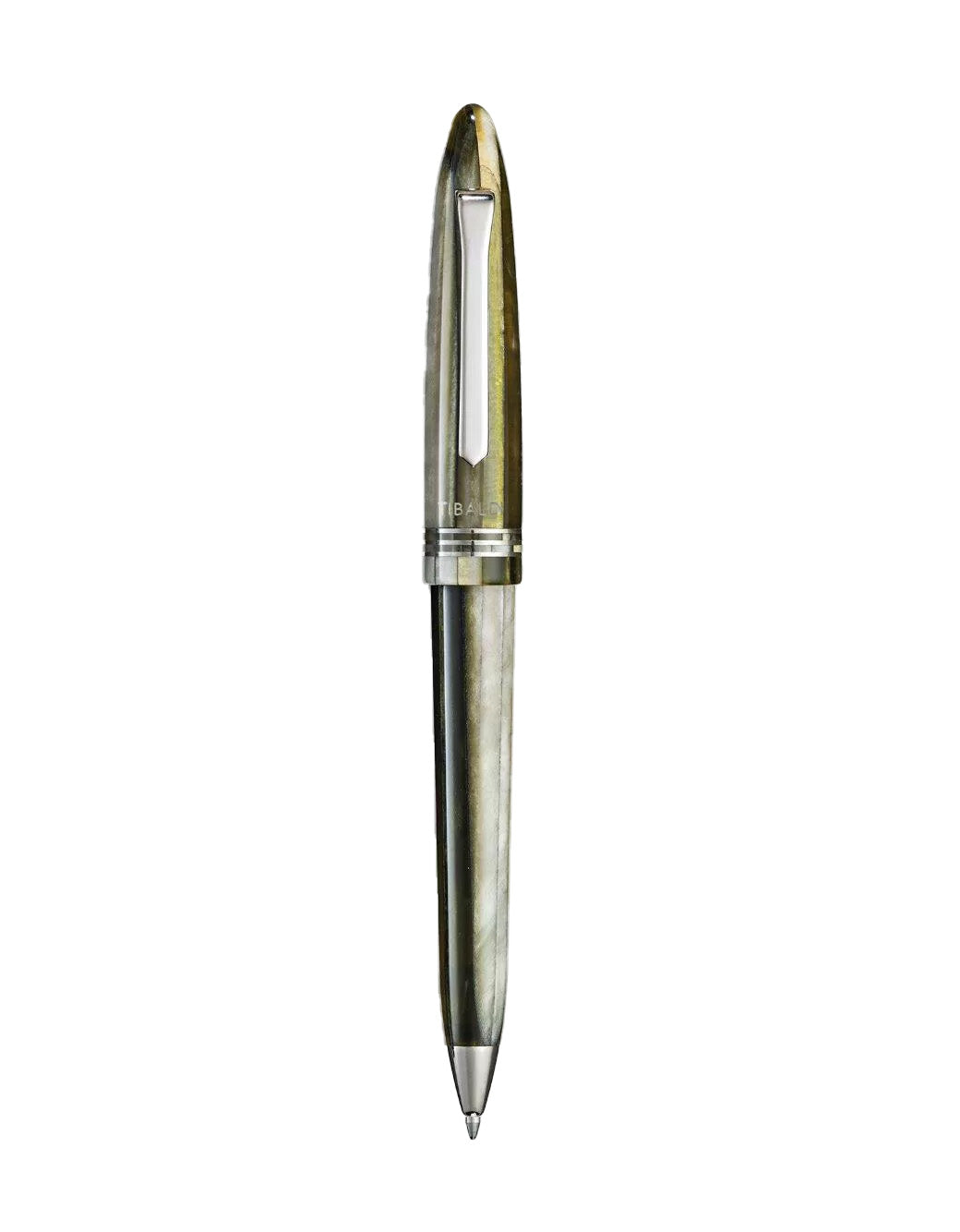 Tibaldi Martini Olive Resin Ballpoint Pen With Palladium Trim