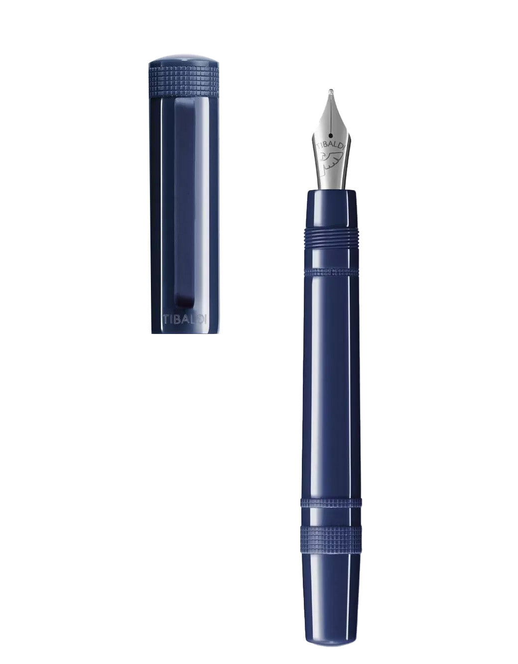 Tibaldi Raw Denim Resin Fountain Pen With Rubber Clip