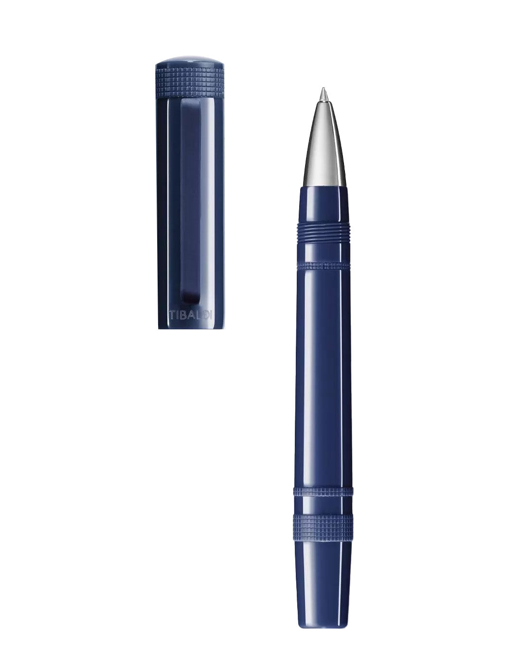 Tibaldi Raw Denim Resin Rollerball Pen With Rubber Clip