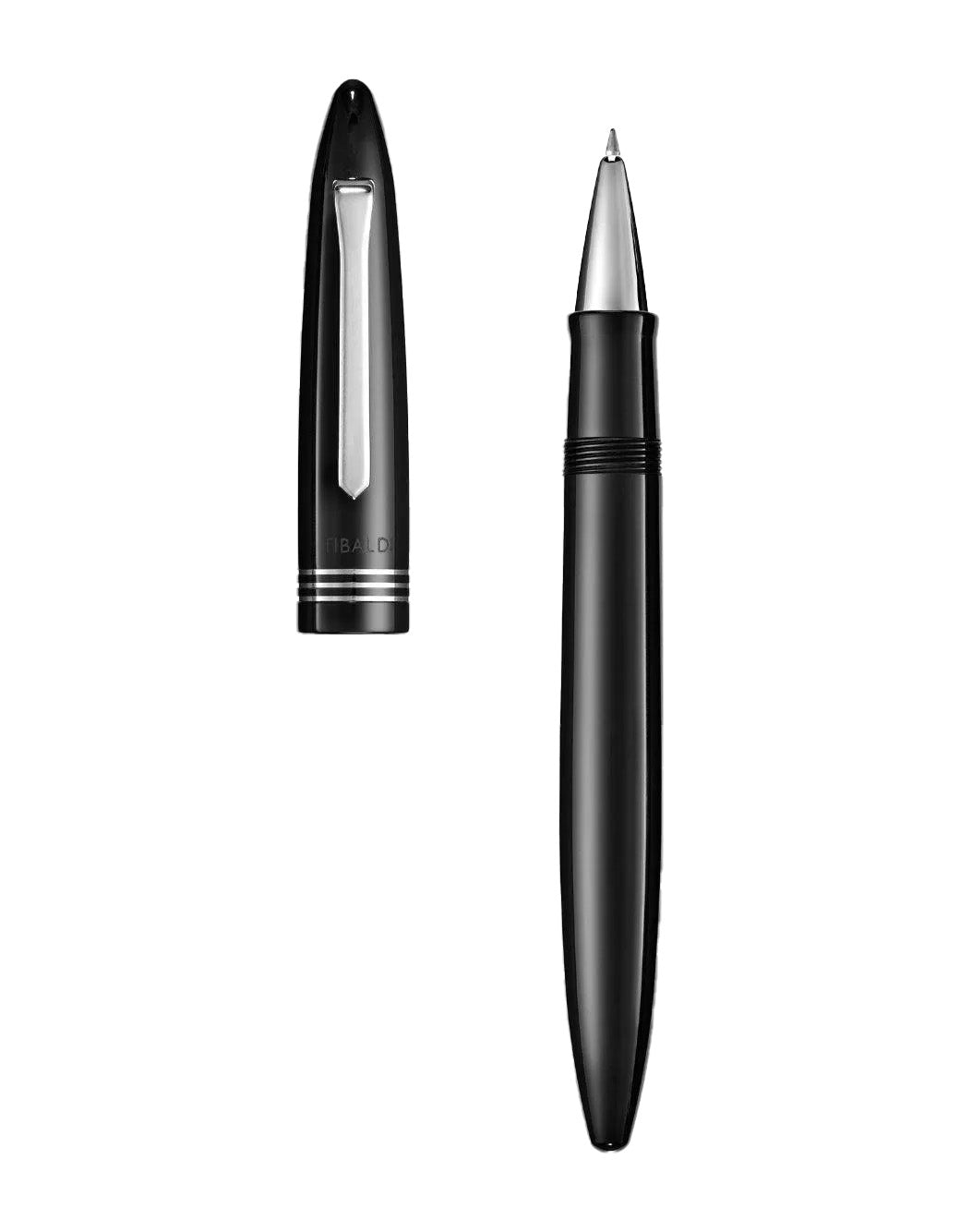 Tibaldi Rich Black Resin Rollerball Pen With Palladium Trim