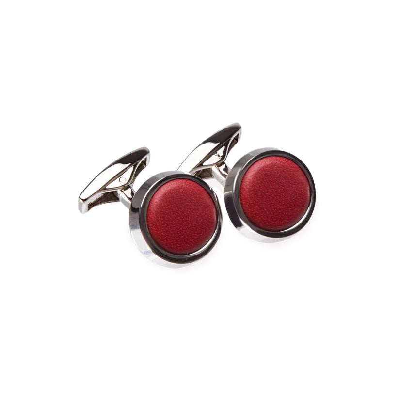 Ettinger Sterling Round Cufflinks Red