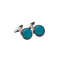Ettinger Sterling Round Cufflinks Turquoise