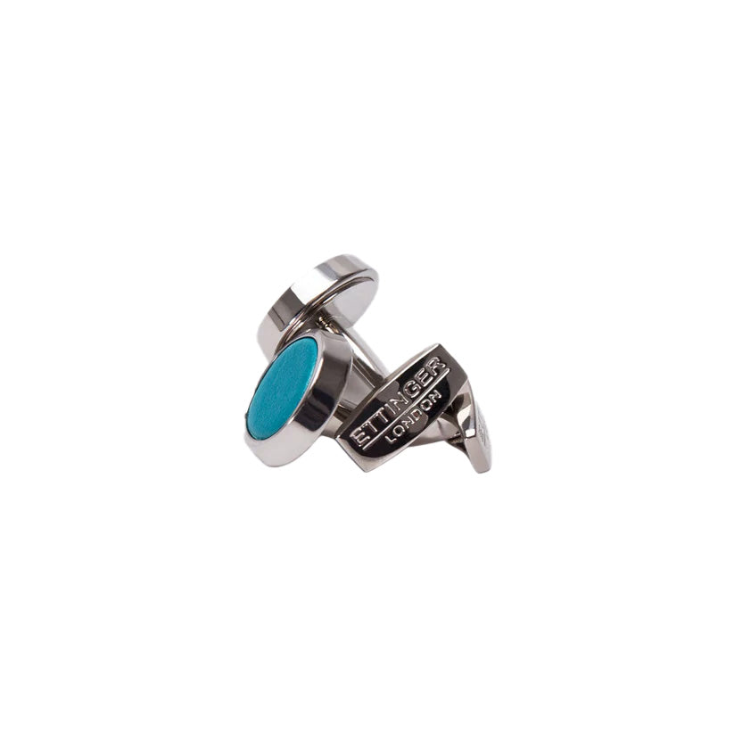 Ettinger Sterling Round Cufflinks Turquoise