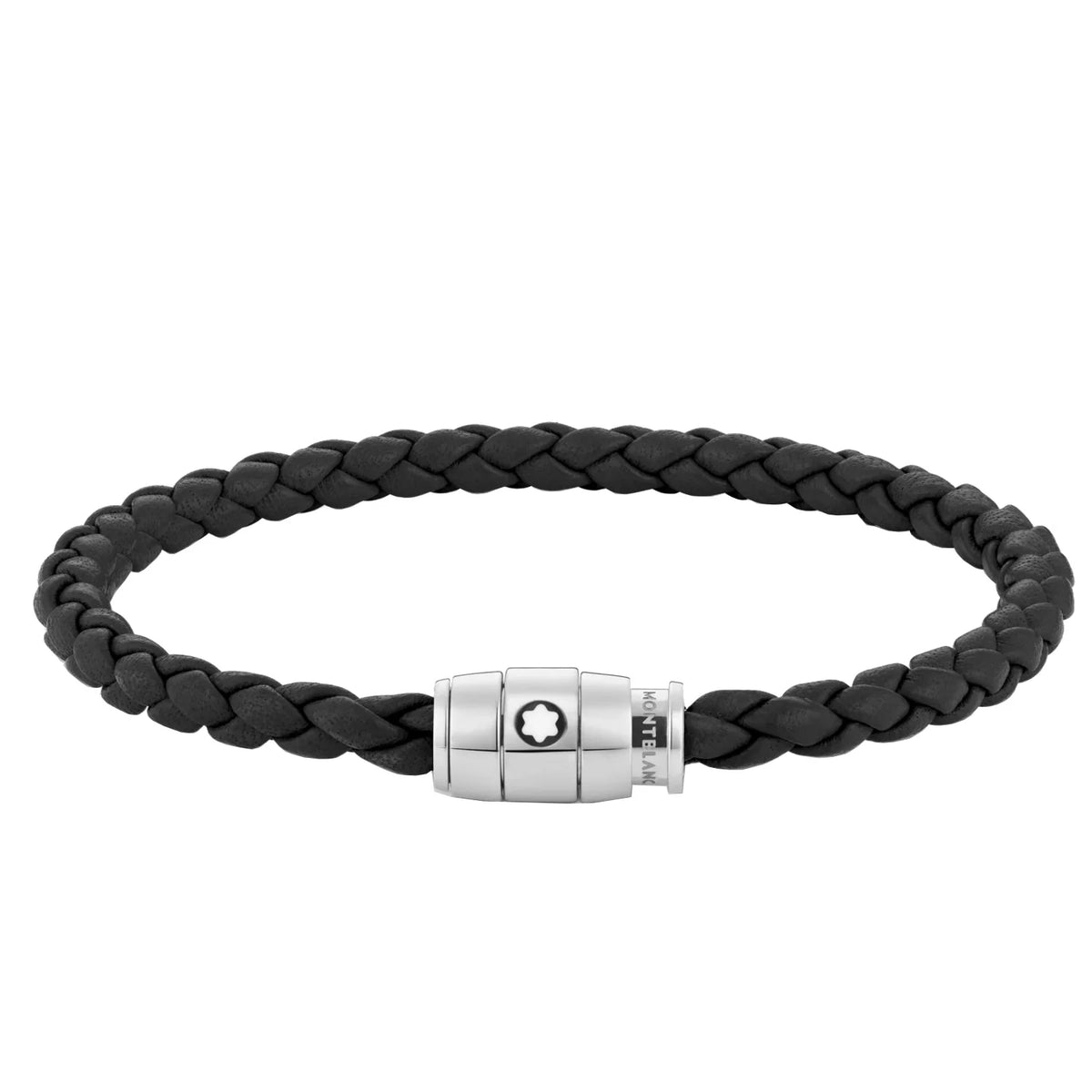 Montblanc Bracelet Black rings Leather & Steel, 60