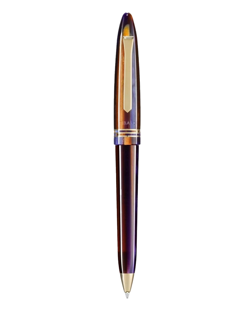 Tibaldi Seilan Purple Resin Ballpoint Pen With 18K Gold Trim
