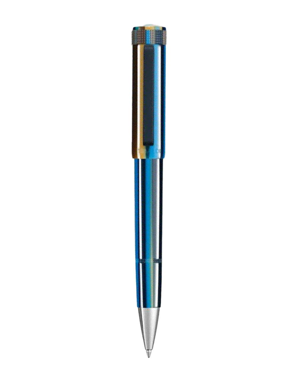 Tibaldi Baiadera Blue Resin Ballpoint Pen With Rubber Clip
