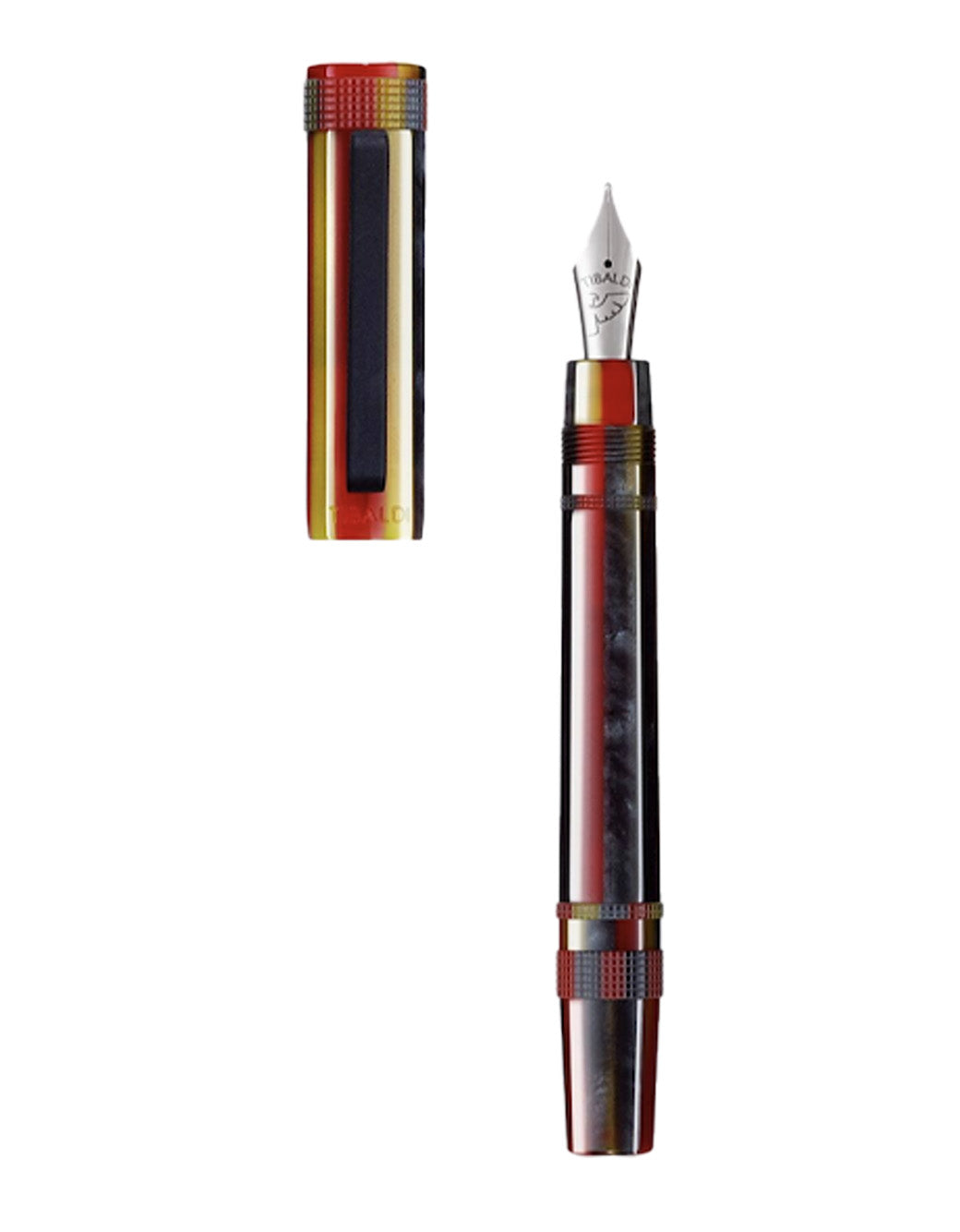 Tibaldi Baiadera Red Resin Fountain Pen With Rubber Clip BB Nib