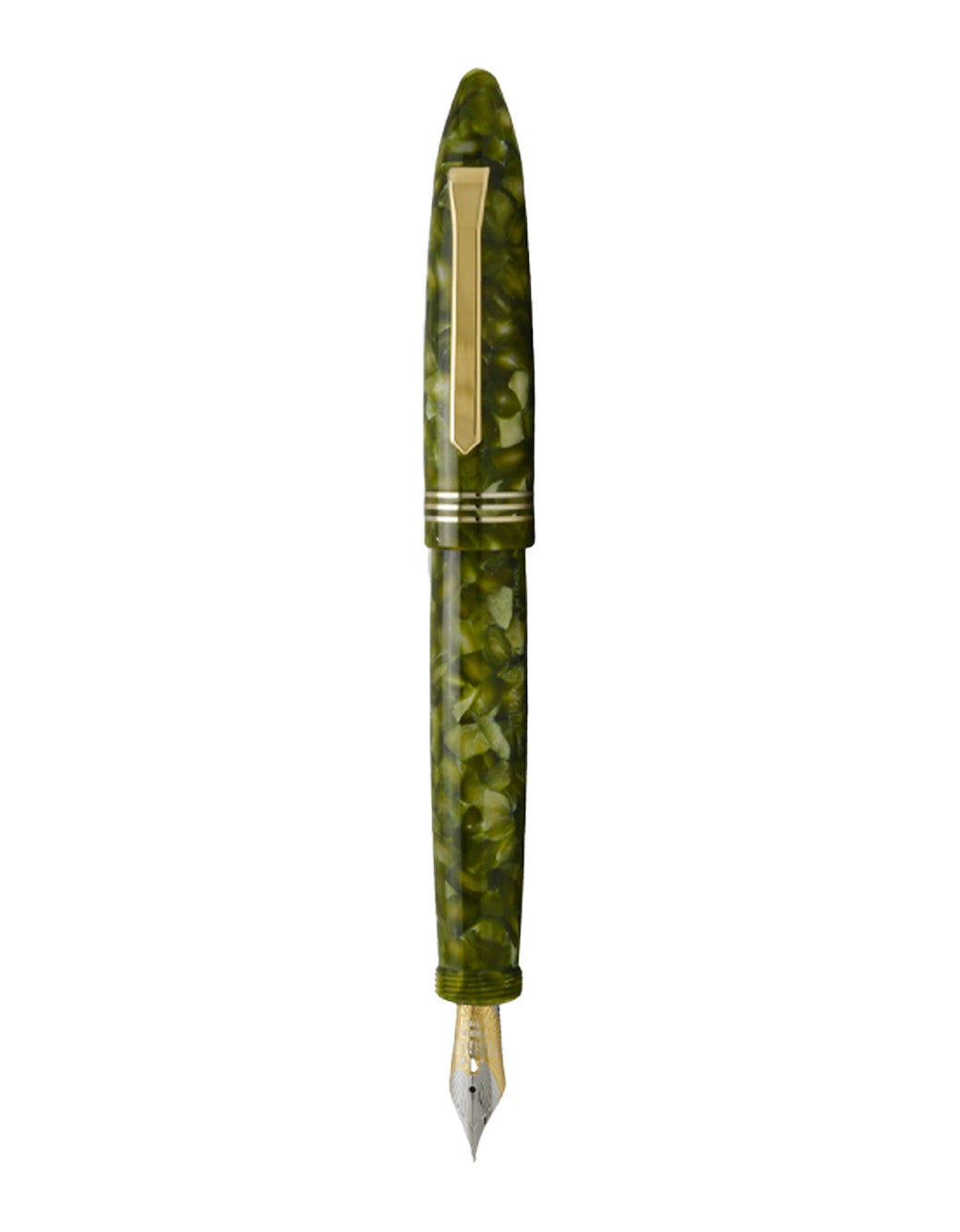 Tibaldi Honeycomb Green Fountain Pen 18K Gold Nib, Broad