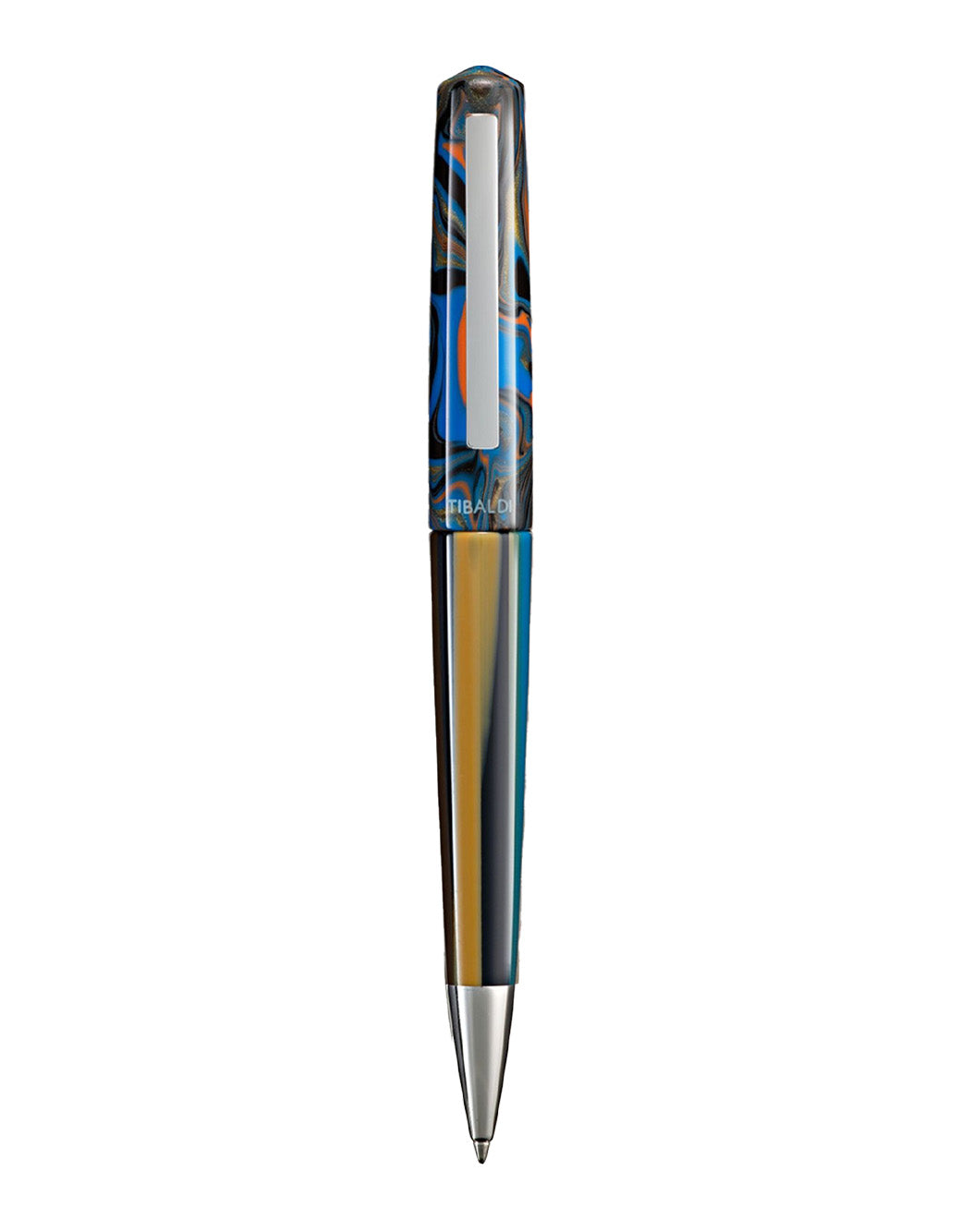 Tibaldi Peacock Blue Resin Ballpen Stainless Steel Trim