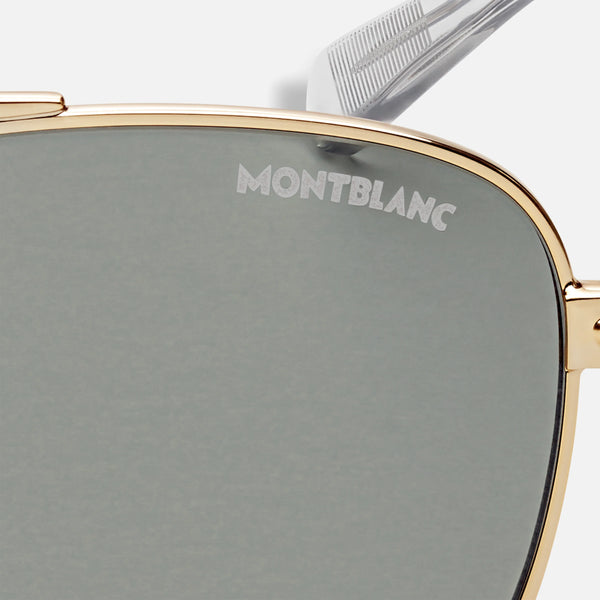 Montblanc Squared Sunglasses with Gold Coloured Metal Frame