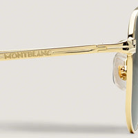 Montblanc Squared Sunglasses with Gold Coloured Metal Frame